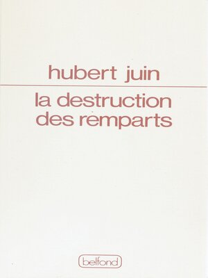 cover image of La Destruction des remparts